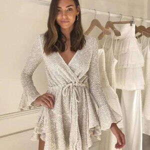 Shona Joy / Aimee Drill Cuff Drawstring Mini Dress / Woven / Sz. 4